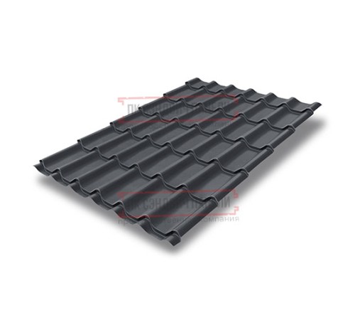Металлочерепица классик плюс RAL7024 Satin-0.5
