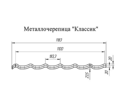 Металлочерепица Классик RR33 GreenCoat Pural Matt-0,5